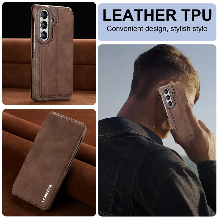 For Samsung Galaxy S26+ 5G LC.IMEEKE Hon Ancient Series Flip Leather Phone Case