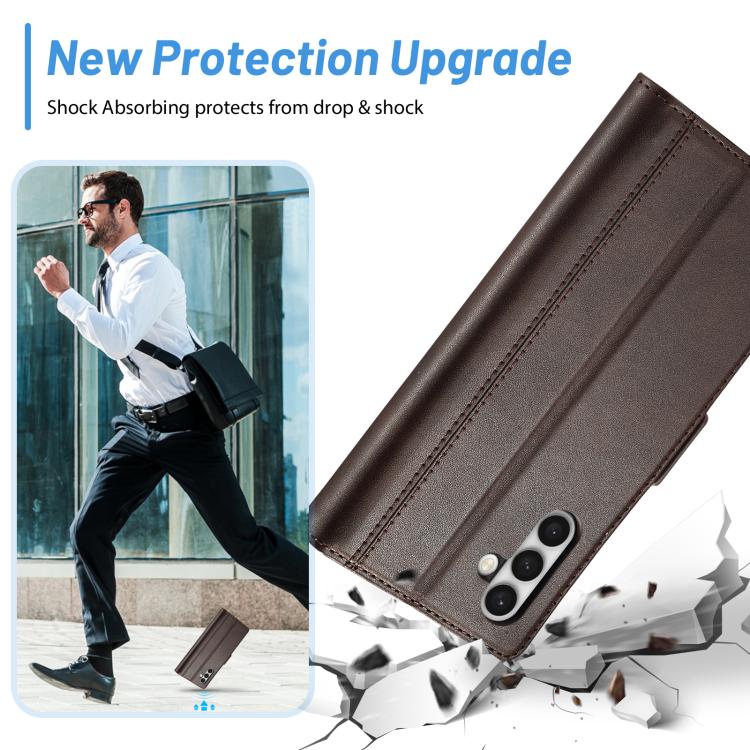 For Samsung Galaxy S25 5G LC.IMEEKE Card Slots Skin Feeling Leather Phone Case