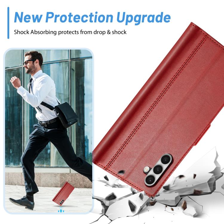 For Samsung Galaxy S25 5G LC.IMEEKE Card Slots Skin Feeling Leather Phone Case