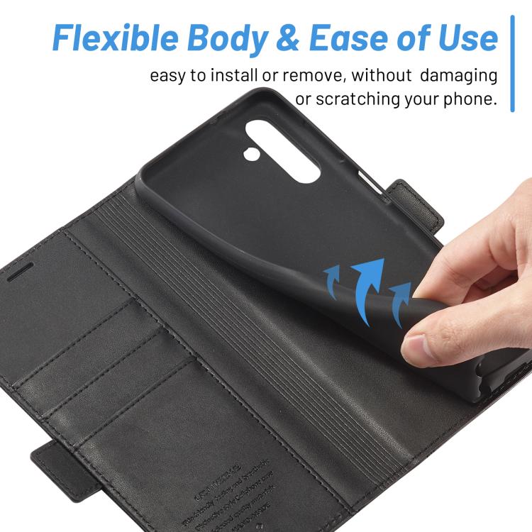 For Samsung Galaxy S25+ 5G LC.IMEEKE Card Slots Skin Feeling Leather Phone Case