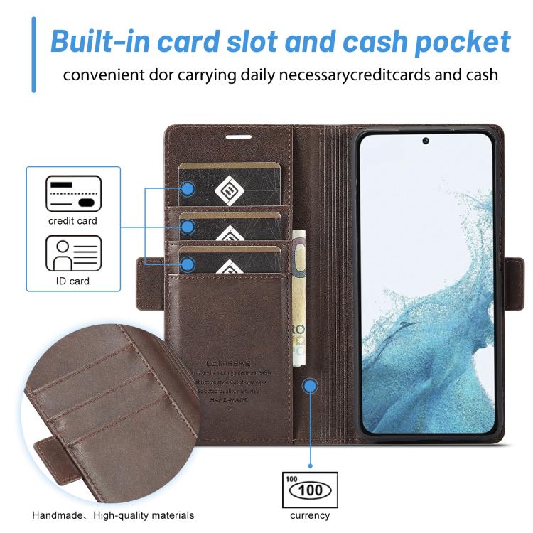 For Samsung Galaxy S25+ 5G LC.IMEEKE Card Slots Skin Feeling Leather Phone Case