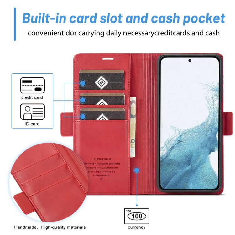 For Samsung Galaxy S25+ 5G LC.IMEEKE Card Slots Skin Feeling Leather Phone Case