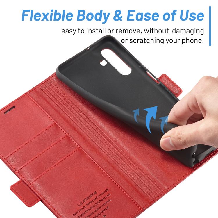 For Samsung Galaxy S25+ 5G LC.IMEEKE Card Slots Skin Feeling Leather Phone Case