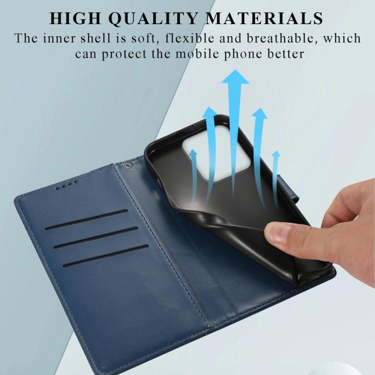For Motorola Moto G15 PU Genuine Leather Texture Embossed Line Phone Case