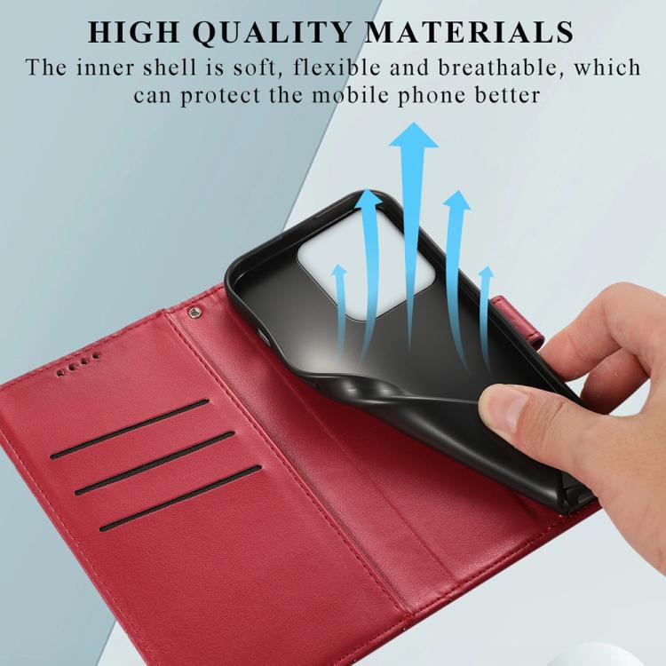 For Motorola Moto G15 PU Genuine Leather Texture Embossed Line Phone Case