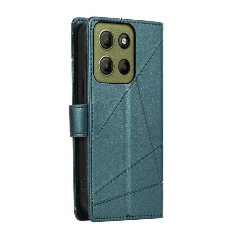 For Motorola Moto G15 PU Genuine Leather Texture Embossed Line Phone Case