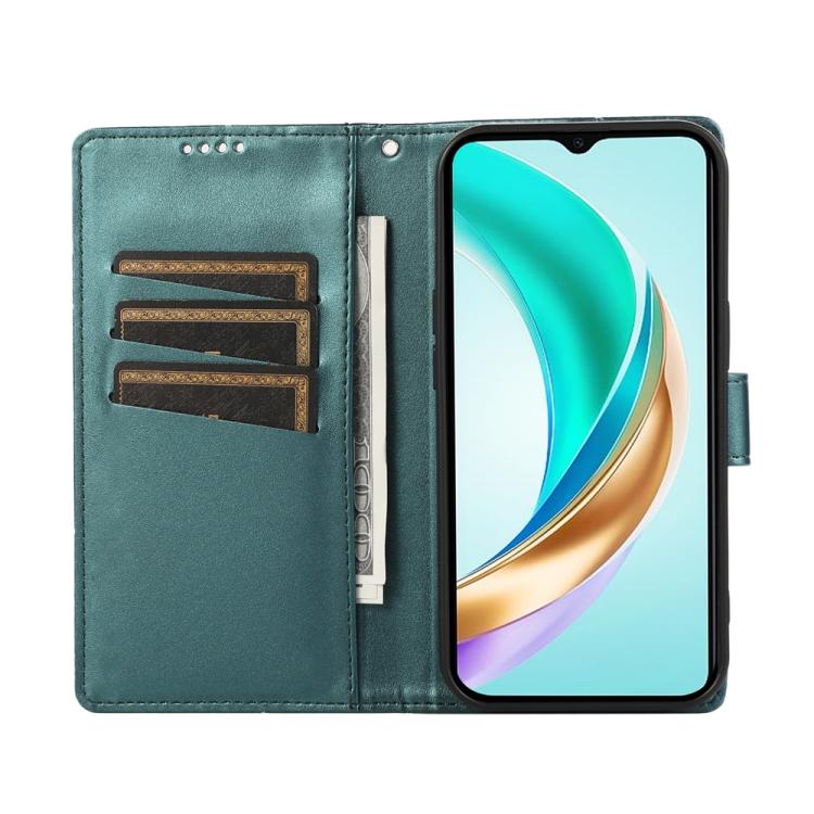 For Motorola Moto G15 PU Genuine Leather Texture Embossed Line Phone Case