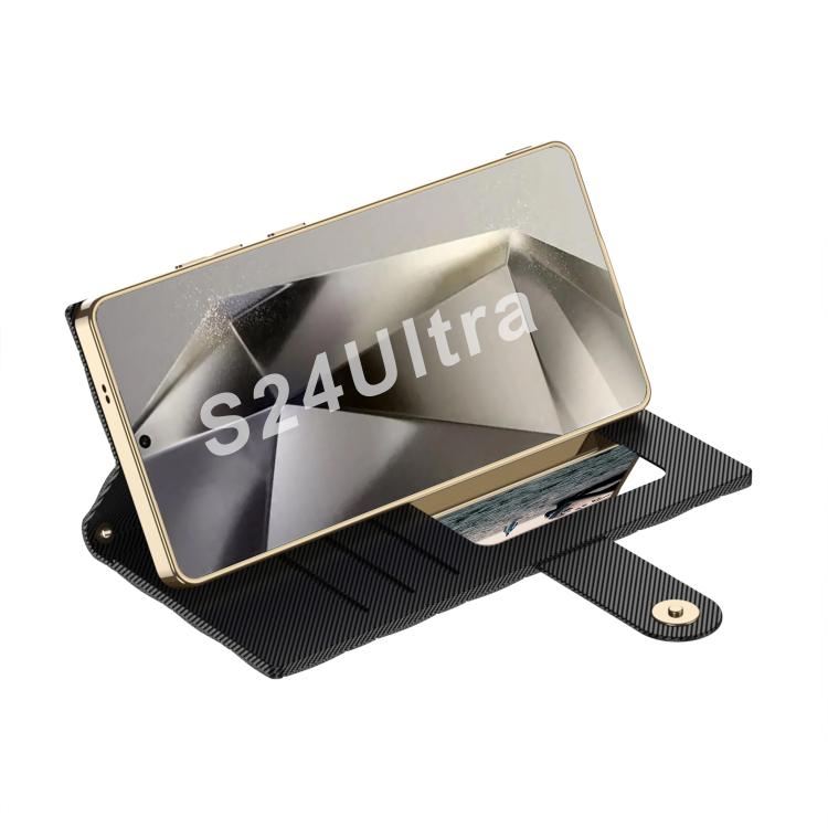 For Samsung Galaxy S24 Ultra 5G GKK Plating Diamond Texture Leather Phone Case With Crossbody Chain