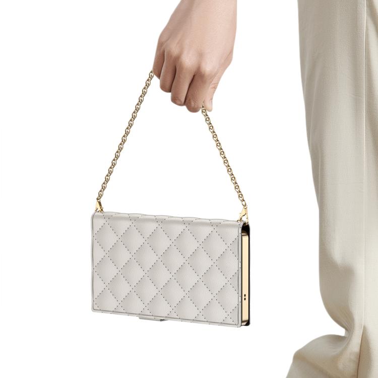For Samsung Galaxy S24 Ultra 5G GKK Plating Diamond Texture Leather Phone Case With Crossbody Chain