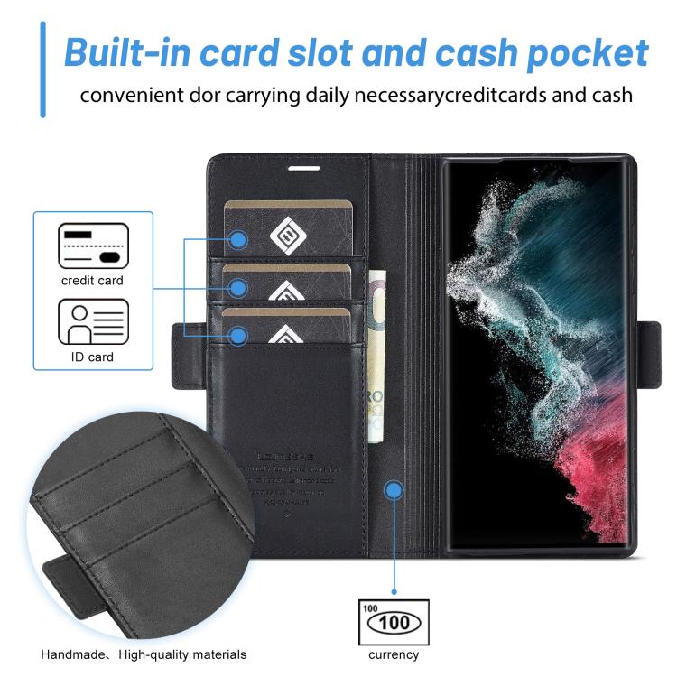 For Samsung Galaxy S25 Ultra 5G LC.IMEEKE Card Slots Skin Feeling Leather Phone Case