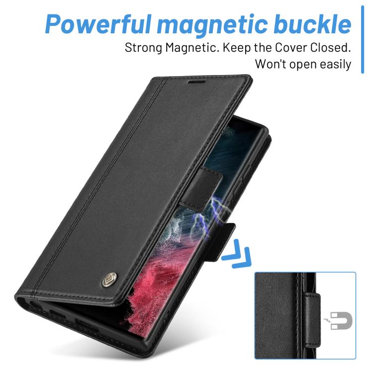 For Samsung Galaxy S25 Ultra 5G LC.IMEEKE Card Slots Skin Feeling Leather Phone Case