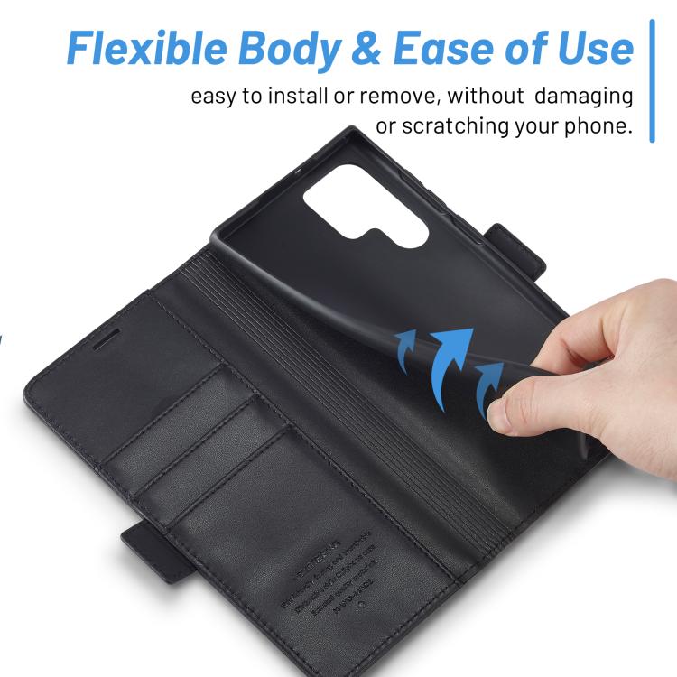 For Samsung Galaxy S25 Ultra 5G LC.IMEEKE Card Slots Skin Feeling Leather Phone Case