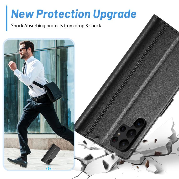 For Samsung Galaxy S25 Ultra 5G LC.IMEEKE Card Slots Skin Feeling Leather Phone Case