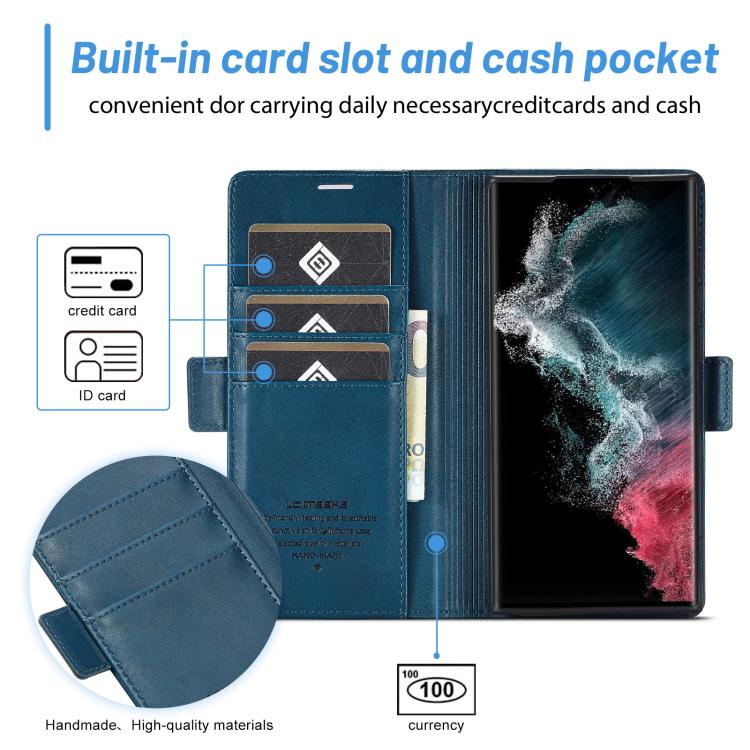For Samsung Galaxy S25 Ultra 5G LC.IMEEKE Card Slots Skin Feeling Leather Phone Case