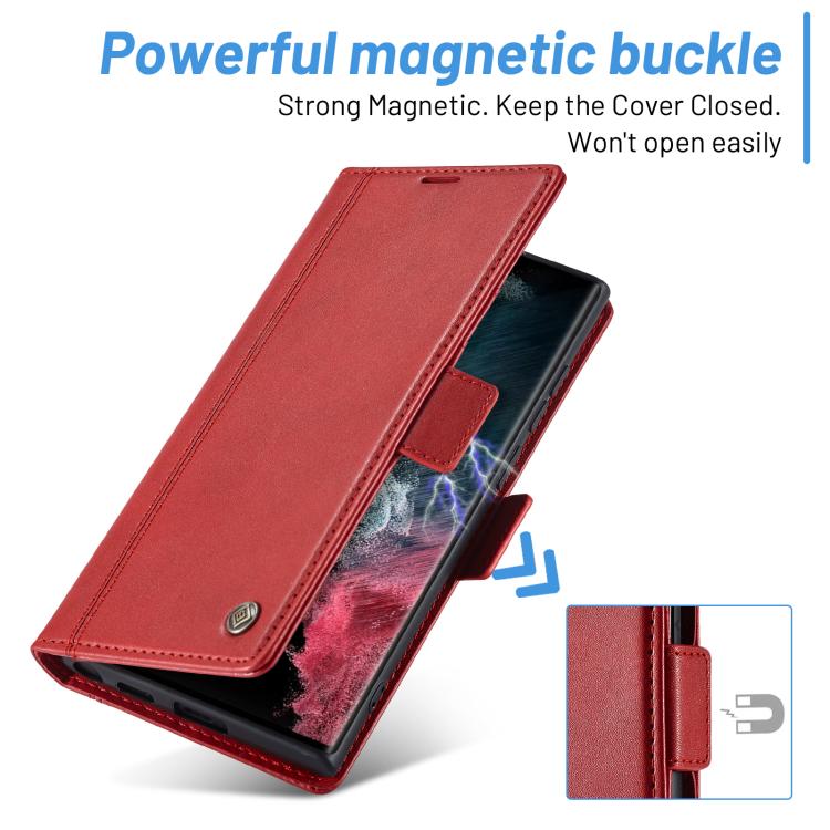 For Samsung Galaxy S25 Ultra 5G LC.IMEEKE Card Slots Skin Feeling Leather Phone Case