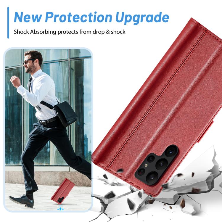 For Samsung Galaxy S25 Ultra 5G LC.IMEEKE Card Slots Skin Feeling Leather Phone Case