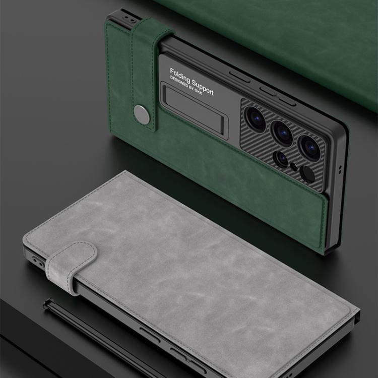 For Samsung Galaxy S25 Ultra 5G GKK Flip Wallet Leather Phone Case, Frosted Series, Not Included Pen