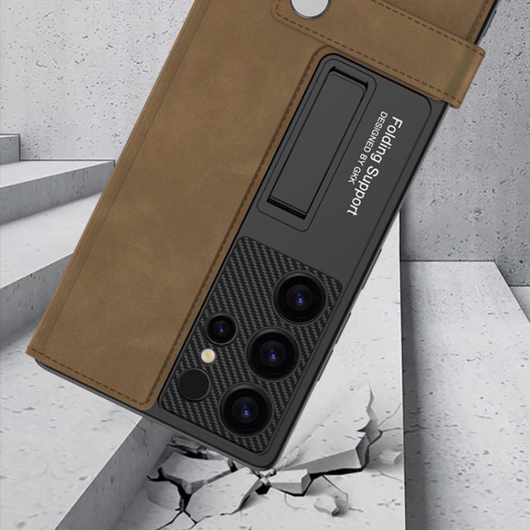 For Samsung Galaxy S25 Ultra 5G GKK Flip Wallet Leather Phone Case, Frosted Series, Not Included Pen