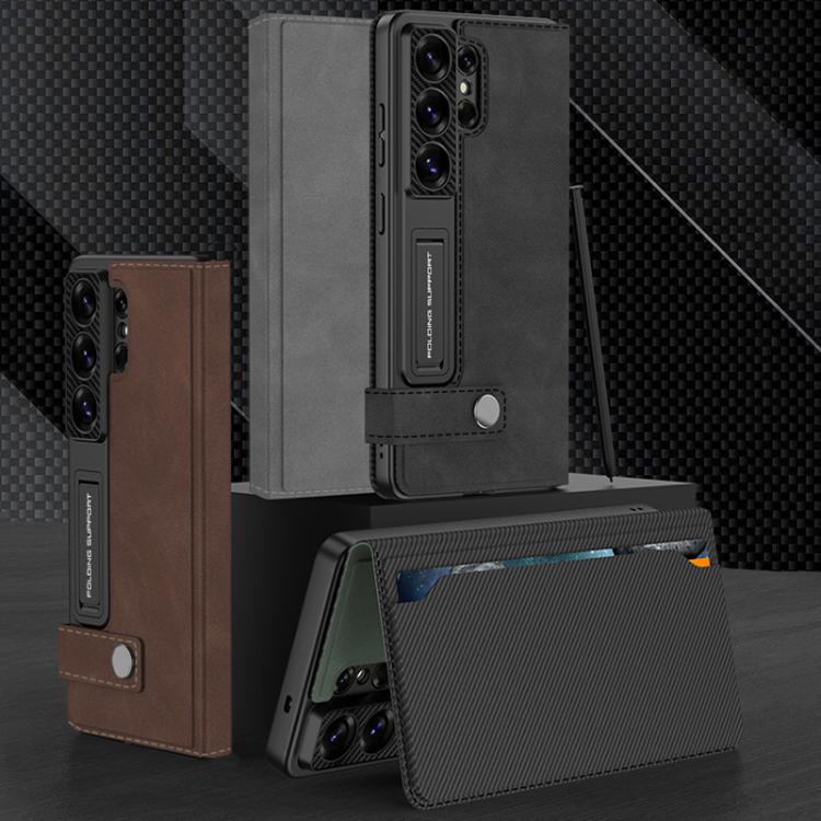 For Samsung Galaxy S26 Ultra 5G GKK Flip Wallet Leather Phone Case, Frosted Series, Not Included Pen