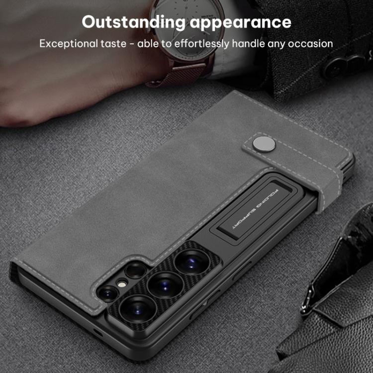 For Samsung Galaxy S26 Ultra 5G GKK Flip Wallet Leather Phone Case, Frosted Series, Not Included Pen