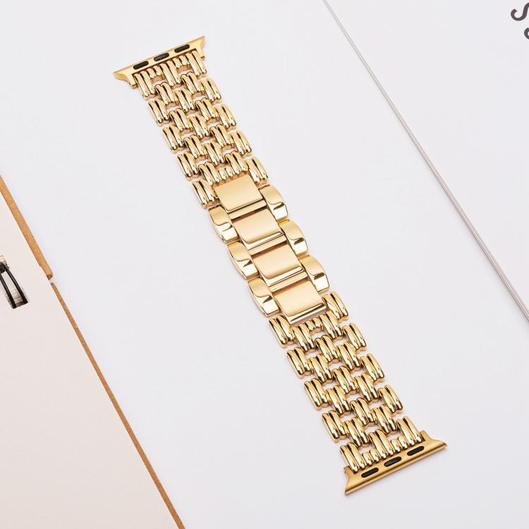 For Apple Watch 42mm / 41mm / 40mm / 38mm Five-bead Stripe Stainless Steel Watch Band