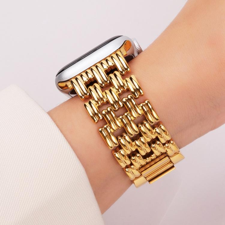 For Apple Watch 42mm / 41mm / 40mm / 38mm Five-bead Stripe Stainless Steel Watch Band