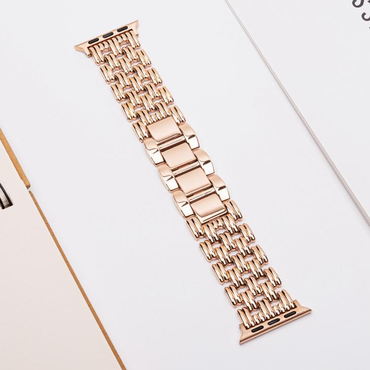 For Apple Watch 42mm / 41mm / 40mm / 38mm Five-bead Stripe Stainless Steel Watch Band