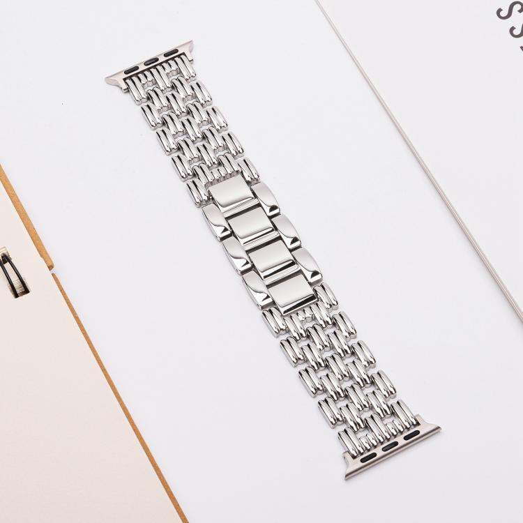 For Apple Watch 42mm / 41mm / 40mm / 38mm Five-bead Stripe Stainless Steel Watch Band