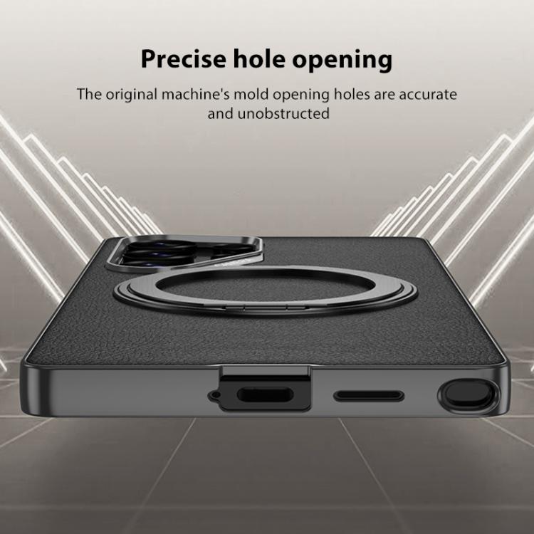 For Samsung Galaxy S26 Ultra 5G GKK Metal Paint Skin Feel Leather Phone Case With Magnetic Rotating Holder, Not Included Pen