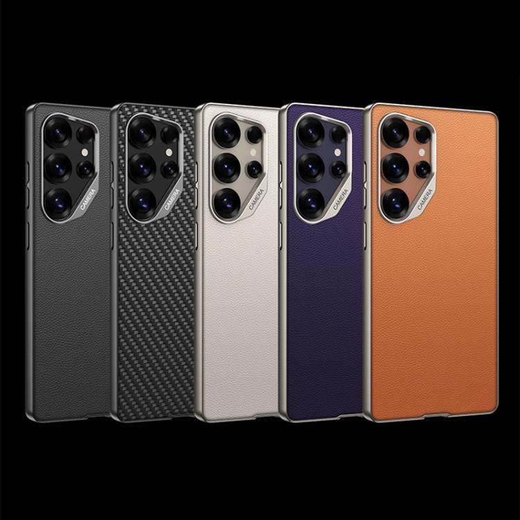 For Samsung Galaxy S25 Ultra 5G GKK Metal Paint Skin Feel Leather Full Coverage Phone Case