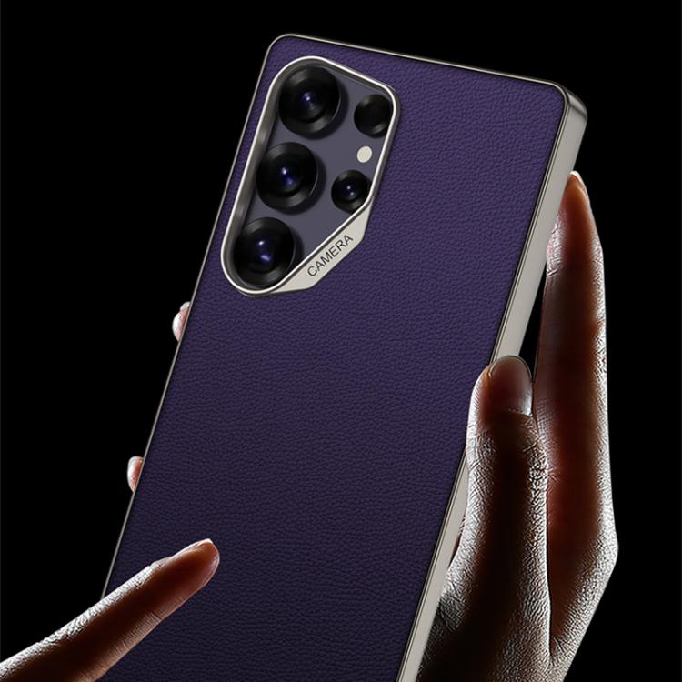 For Samsung Galaxy S25 Ultra 5G GKK Metal Paint Skin Feel Leather Full Coverage Phone Case