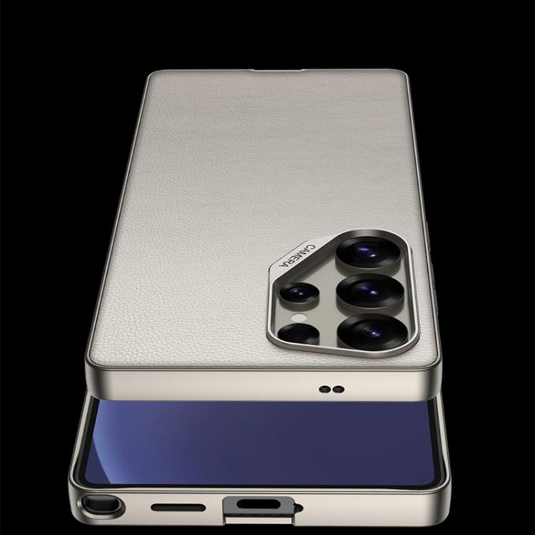For Samsung Galaxy S25 Ultra 5G GKK Metal Paint Skin Feel Leather Full Coverage Phone Case
