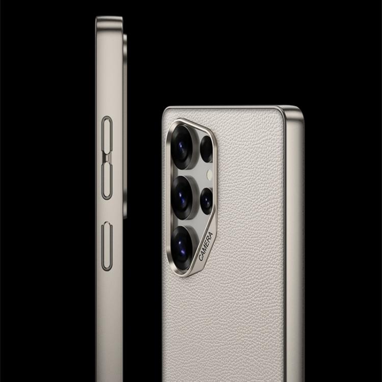 For Samsung Galaxy S25 Ultra 5G GKK Metal Paint Skin Feel Leather Full Coverage Phone Case