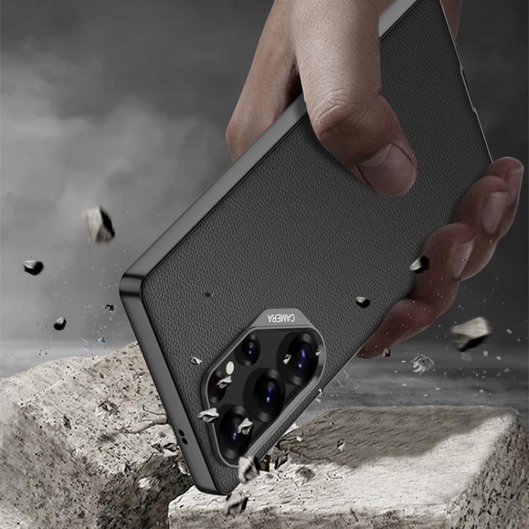For Samsung Galaxy S25 Ultra 5G GKK Metal Paint Skin Feel Leather Full Coverage Phone Case