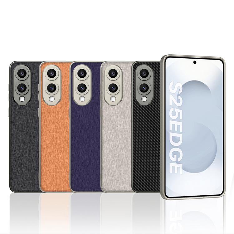 For Samsung Galaxy S25 Edge 5G GKK Metal Paint Skin Feel Leather Full Coverage Phone Case