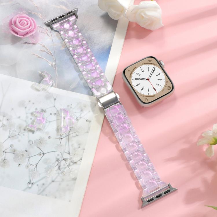 For Apple Watch 46mm / 49mm / 45mm / 44mm Small Waist Rhombus Three-bead Resin Watch Band