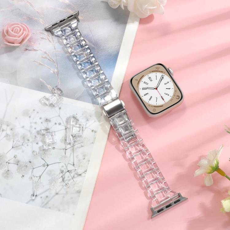 For Apple Watch 46mm / 49mm / 45mm / 44mm Small Waist Rhombus Three-bead Resin Watch Band