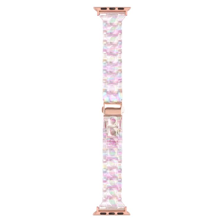 For Apple Watch 46mm / 49mm / 45mm / 44mm Small Waist Rhombus Three-bead Resin Watch Band