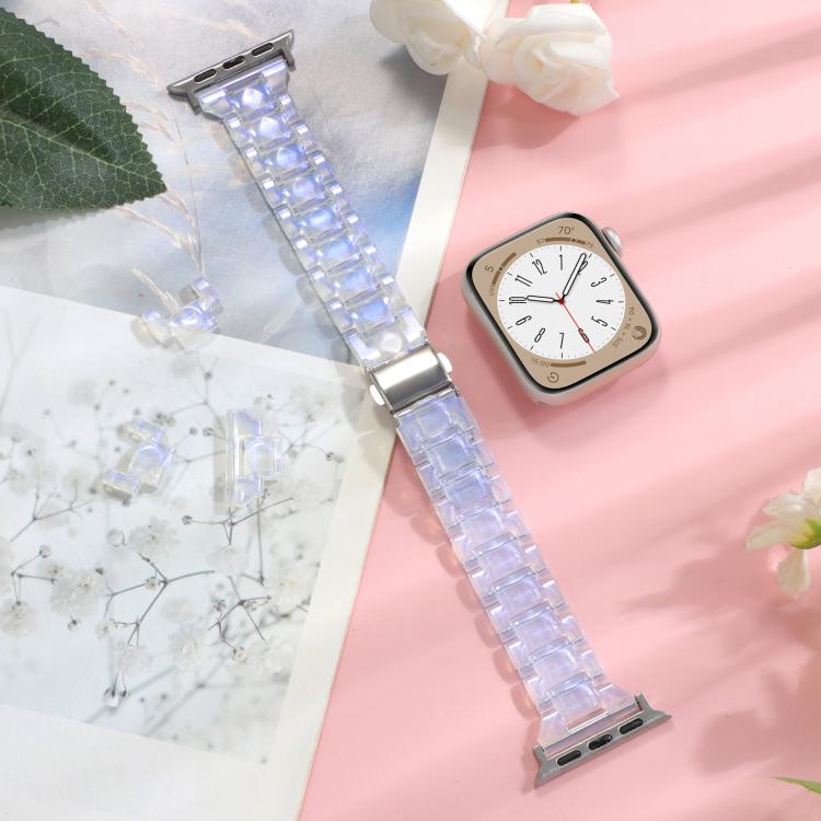 For Apple Watch 42mm / 41mm / 40mm / 38mm Small Waist Rhombus Three-bead Resin Watch Band