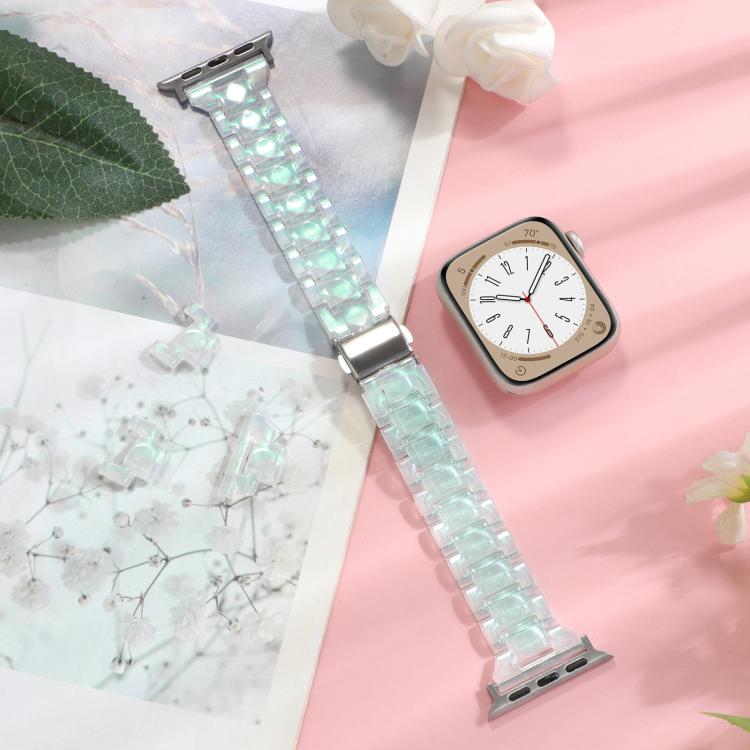 For Apple Watch 42mm / 41mm / 40mm / 38mm Small Waist Rhombus Three-bead Resin Watch Band