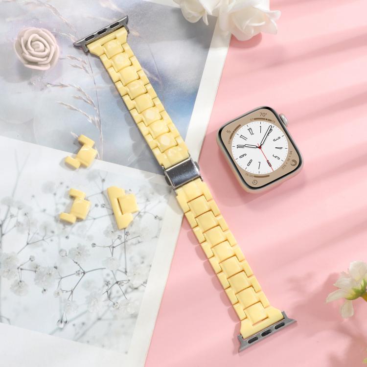 For Apple Watch 42mm / 41mm / 40mm / 38mm Small Waist Rhombus Three-bead Resin Watch Band