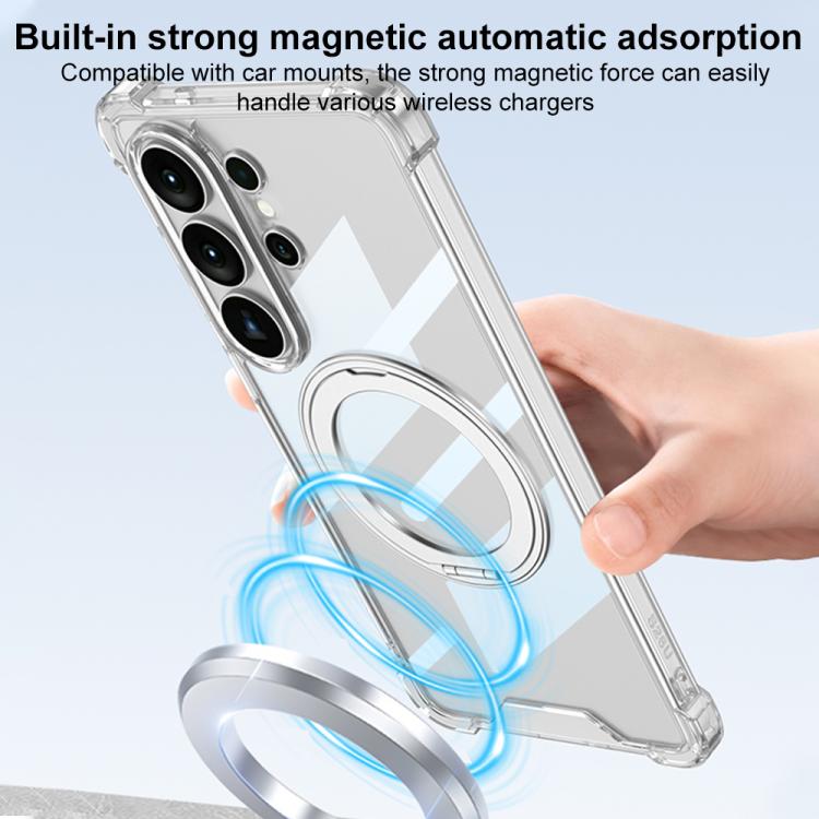For Samsung Galaxy S26 Ultra 5G GKK Airbag Full Coverage PC Phone Case with Rotating Holder, Not Included Pen