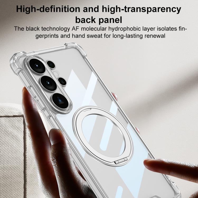 For Samsung Galaxy S26 Ultra 5G GKK Airbag Full Coverage PC Phone Case with Rotating Holder, Not Included Pen