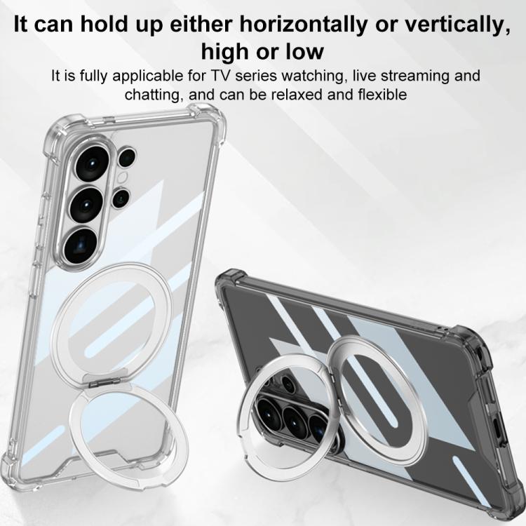 For Samsung Galaxy S26 Ultra 5G GKK Airbag Full Coverage PC Phone Case with Rotating Holder, Not Included Pen