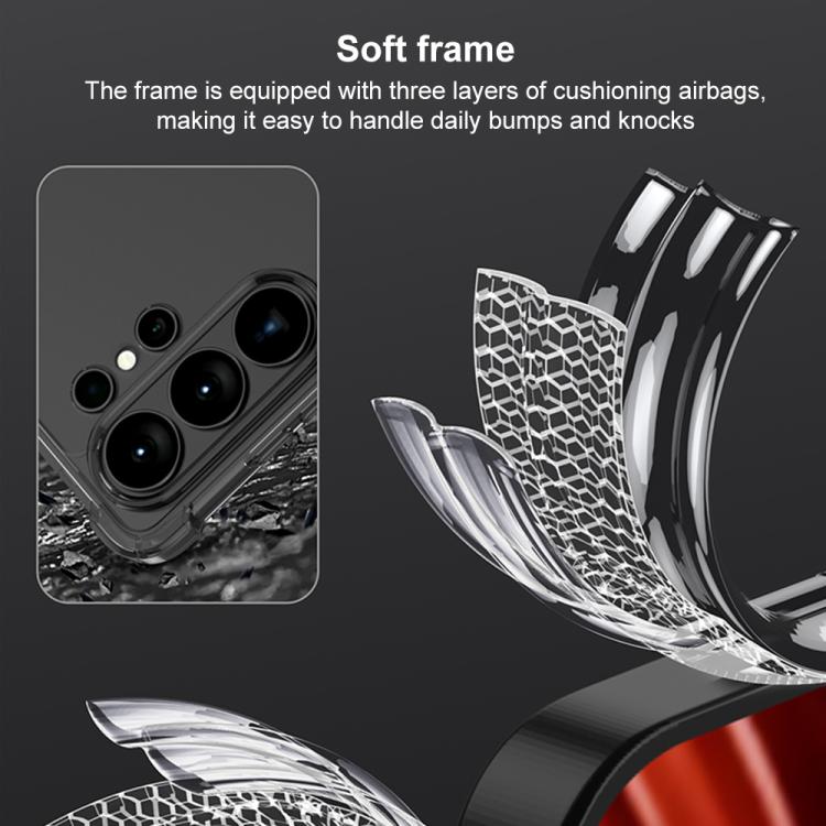 For Samsung Galaxy S26 Ultra 5G GKK Airbag Full Coverage PC Phone Case with Rotating Holder, Not Included Pen