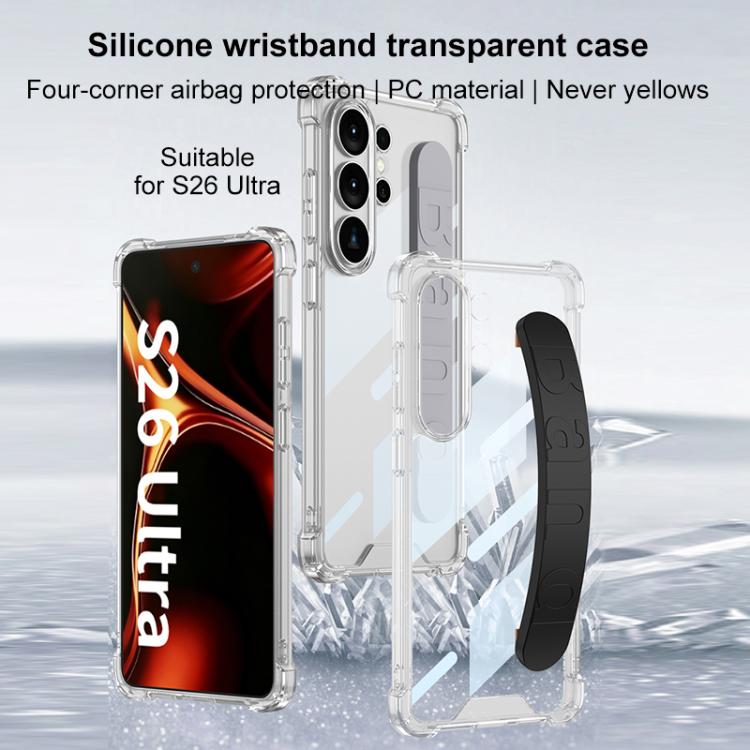 For Samsung Galaxy S26 Ultra 5G GKK Airbag Silicone Wristband Phone Case, Not Included Pen