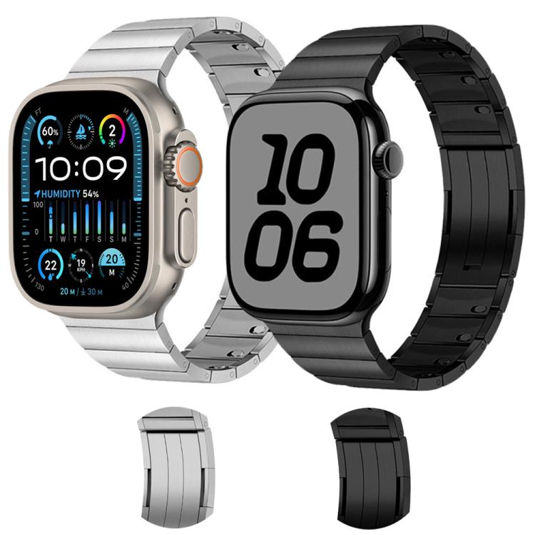 For Apple Watch 46mm / 49mm / 45mm / 44mm Single Bead Side-removable Stainless Steel Watch Band