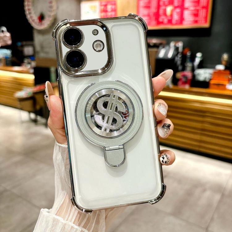 For iPhone 11 Space MagSafe Holder Phone Case with Lens Film