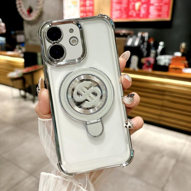 For iPhone 11 Space MagSafe Holder Phone Case with Lens Film