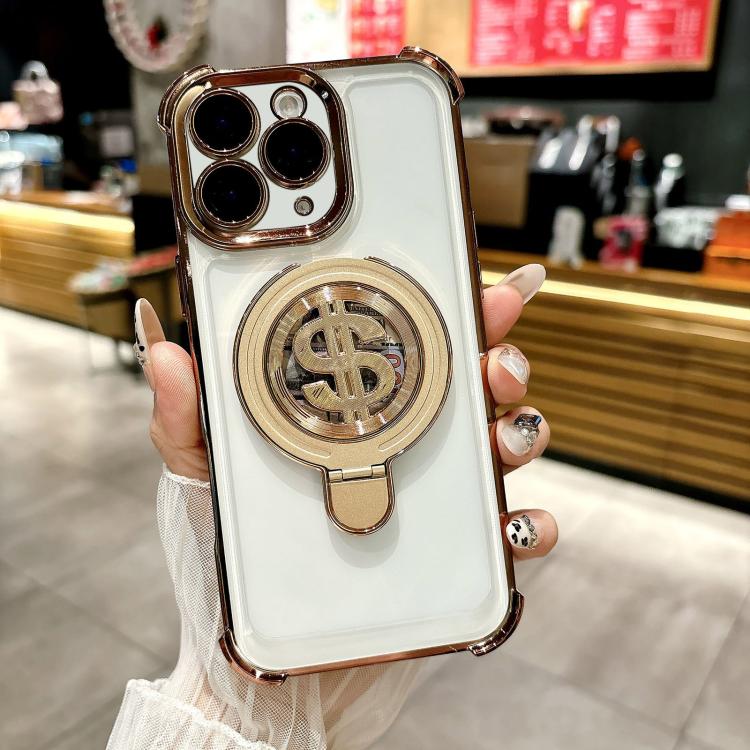 For iPhone 12 Pro Space MagSafe Holder Phone Case with Lens Film